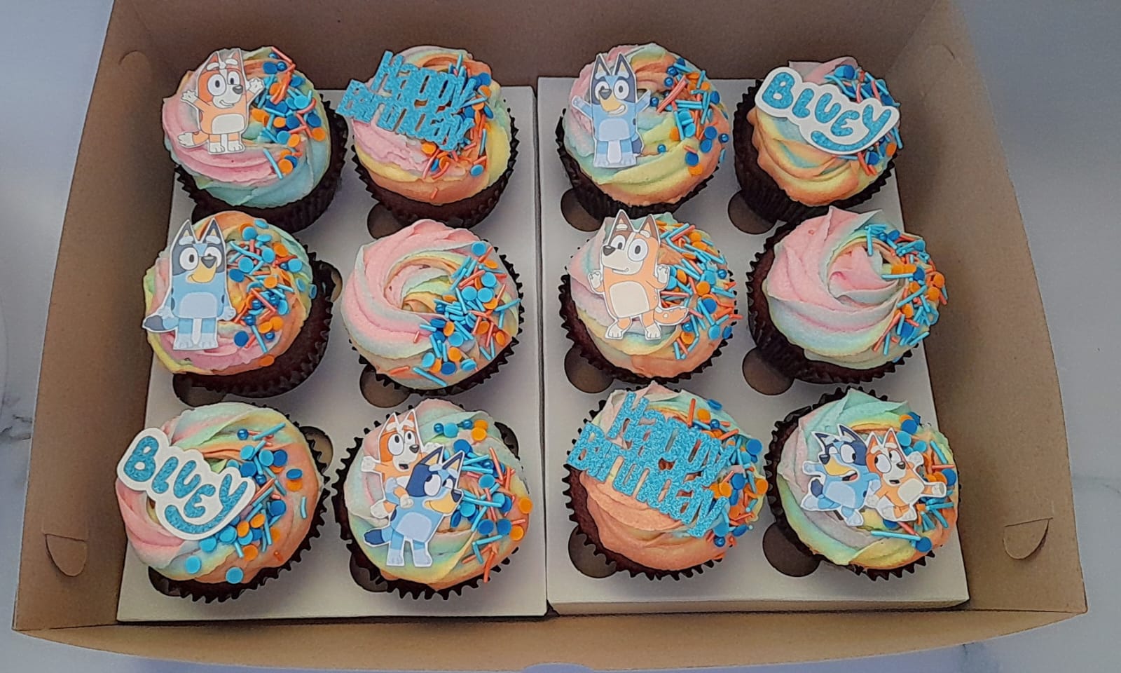 Custom Bluey Cupcakes